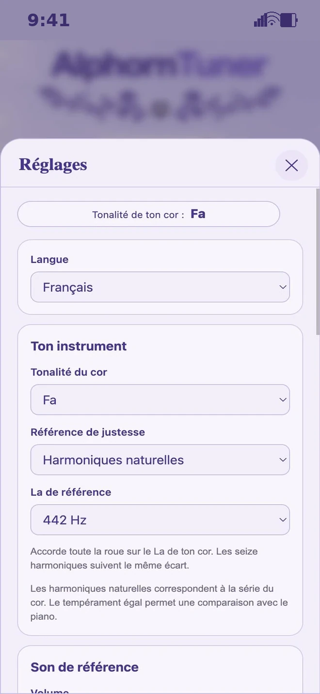 Réglages
