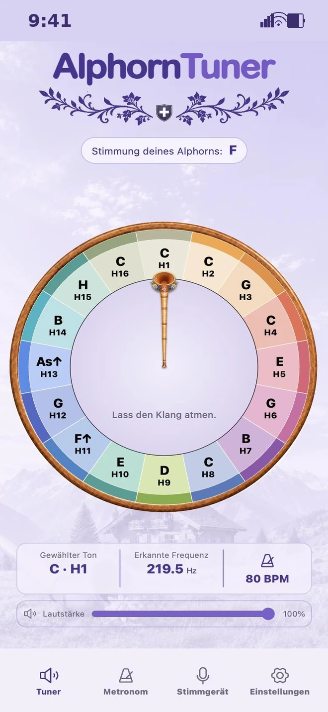 La même roue en allemand : C, E, G, B, H, As↑.